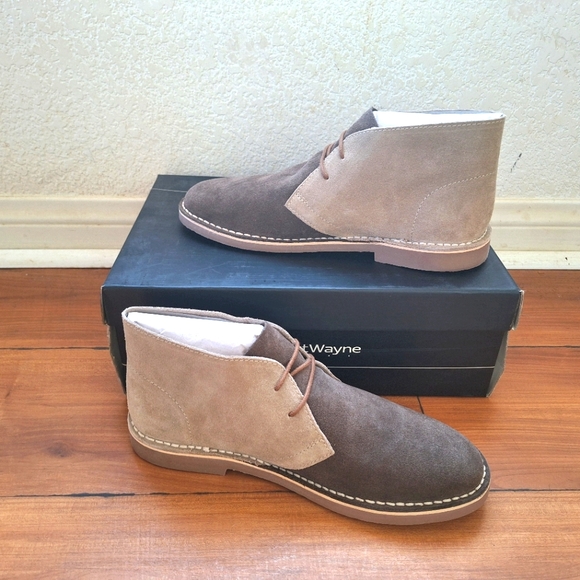 ?Robert Wayne Two-Tone Suede Chukka Boots | Mocha & Sand Colorblock Desert Boot main image 5